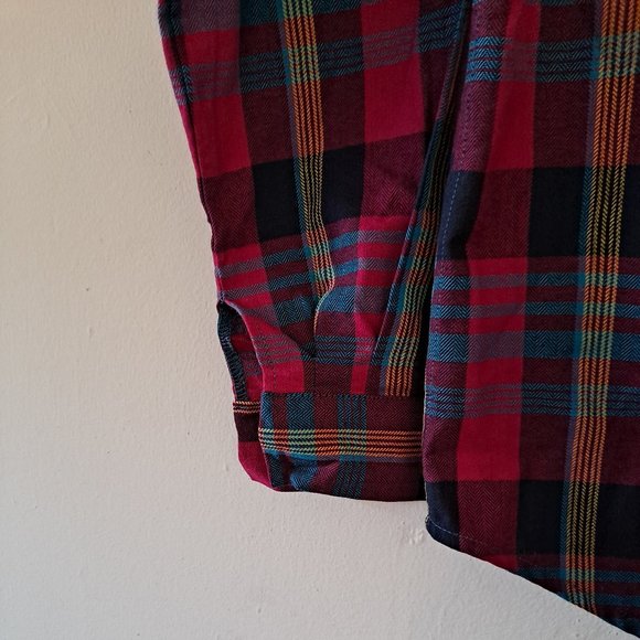 Revolution Multicolored Plaid Collared Open Front Long Sleeve Jacket - S - Picture 8 of 9